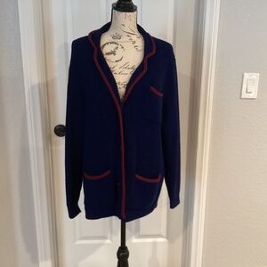 Steve-Mor Women Sweater, Size Large, Blue, Red
